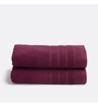 Lot de 2 serviettes éponge 600 g/m2 - La Redoute Interieurs - Bordeaux