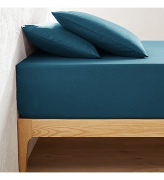 Drap housse uni polycoton, bonnet 32 cm La Redoute Interieurs