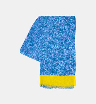 Foulard Santorin en coton biologique - Billybelt - Bleu et jaune et blanc