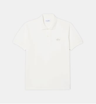 Polo crocodile métallisé classic fit - Lacoste - Blanc