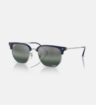 Lunettes de soleil Irrégulier RB4416 New Clubmaster Polarized+ Lenses - Ray Ban - Bleu sur argent