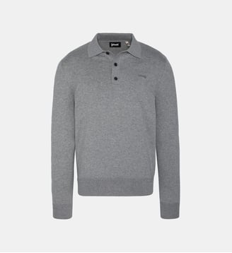 Pull col polo - Schott - Gris chiné