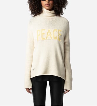 Pull Almy 100% Laine Merinos - Zadig&Voltaire - Beige latte