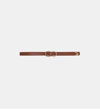 Ceinture en cuir à double boucle - Maje - Camel