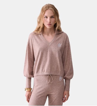 Maille avec col V - Liu Jo - Beige