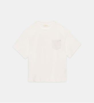T-shirt manches courtes col rond uni TAISA - La Petite Etoile - Écru