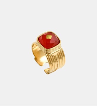 Bague ajustable   - Babylone - Satellite - Orange