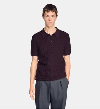 Polo en maille éponge - Sandro - Chocolat