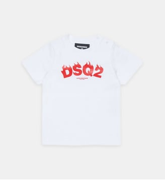 T-shirt à col rond avec logo DSQ2 - Dsquared2 - Blanc