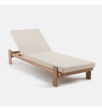 Bain de soleil 5 positions, en eucalyptus, avec matelas - La Redoute Interieurs - Coloris naturel