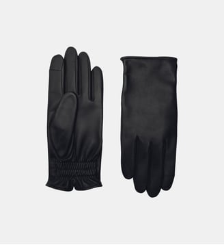 Gants Thomas Homme Cuir Doublés Soie - Agnelle - Noir