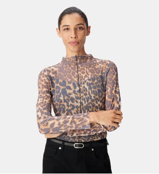 Tee-shirt résille motif léopard Ikks