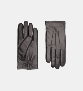 Gants Arthur Homme Cuir Doublés Cachemire - Agnelle - Noir