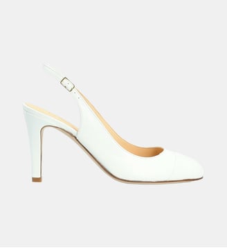 Sling back annouk - cuir lisse - Colisée Paris - Blanc