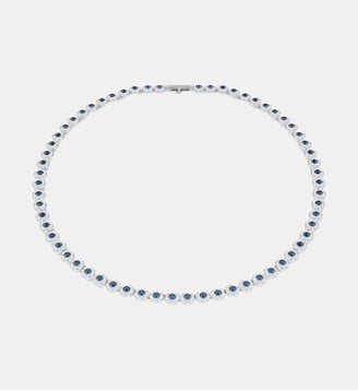 Collier Una Angelic, Métal rhodié - Swarovski - Blue