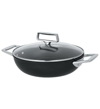 Sauteuse avec couvercle et anses fixes Ø28 cm  - Castel'Pro - Cristel - Noir