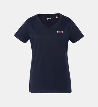 T-shirt col V avec broderie cur - Schott - Marine