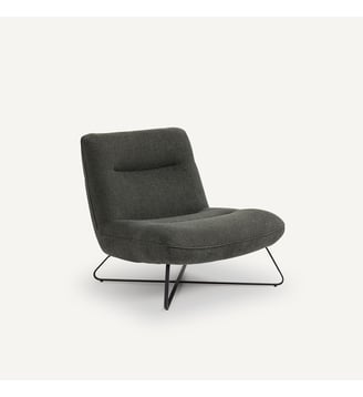 Fauteuil tissu natté chiné - AM.PM - Kaki foncé