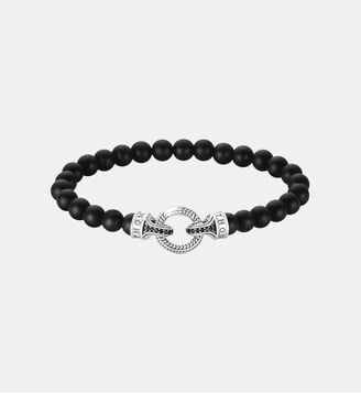 Bracelets en beads d'obsidienne - Thomas Sabo - Argent