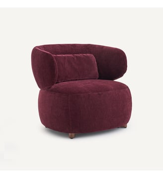 Fauteuil en velours, MODALIE - AM.PM - Rouge bordeaux