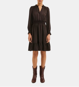 Robe courte à volants et smocks - CANEL Pablo