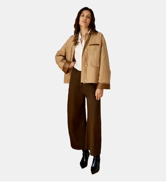 Parka col chemise uni VELINA - La Petite Etoile - Camel