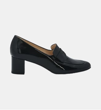 Mocassin monopoli - cuir vernis - Manfield - Noir