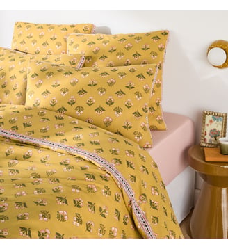 Housse de couette en coton lavé, imprimé fleurs La Redoute Interieurs