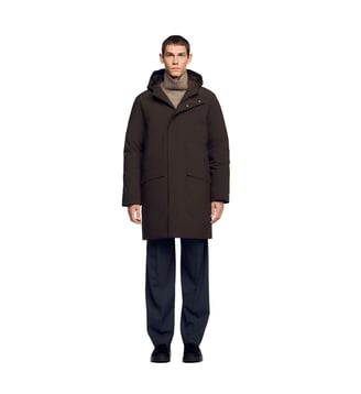 Parka à capuche zippée - Sandro - Taupe et kaki