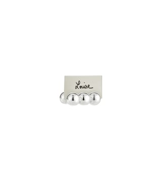 Ensemble de 2 Marque-places Métal argenté - PERLES - Christofle - Argent