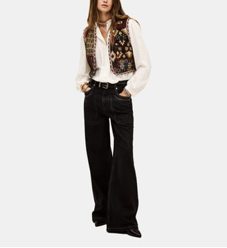 Jean Noel ample effet stonewashed - Ba&sh - Carbone