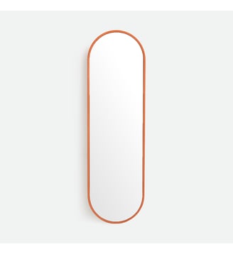 Miroir mural ovale, longueur 30 x hauteur 100 cm - La Redoute Interieurs - Orange