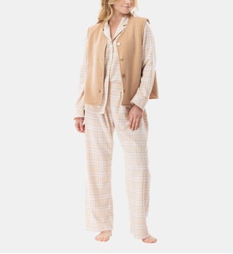 Gilet en peluche flanelle MONTAUK 130 - Lingerie Le Chat - Beige