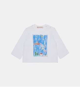 T-shirt à manches longues avec logo - Marni - Blanc