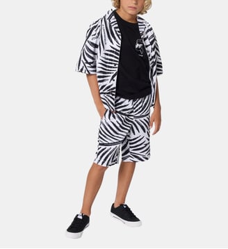 Bermuda shorts en poplin - Karl Lagerfeld Kids - Blanc et noir