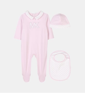 Pyjama bonnet et bavoir - Michael Kors Kids - Crème