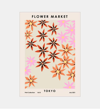 Poster   Flower Market Tokyo - NKTN - Poster & Frame - Multicolore