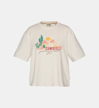 T-shirt western - Schott - Blanc cassé