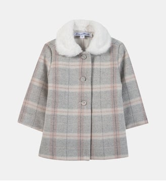Manteau -  moyen laine carreaux - Tartine Et Chocolat - Beige