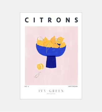 Poster   Lemons - Ivy Green Illustrations - Poster & Frame - Multicolore