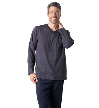 Pyjama long  BUSINESS - Eminence - Bleu foncé