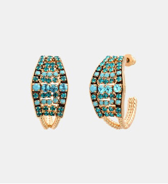Boucles d'oreilles créoles   - Precious - Satellite - Bleu turquoise
