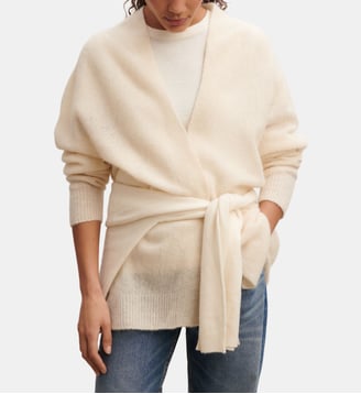 Gilet long oversized plume - Bompard - Naturel