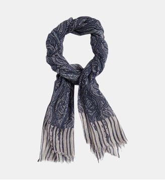 écharpe Adil en coton bleu - Agnès b. - Bleu eclair