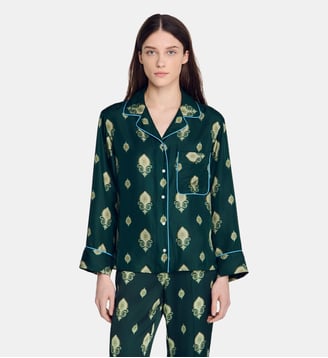 Chemise pyjama imprimée paisley - Sandro - Vert