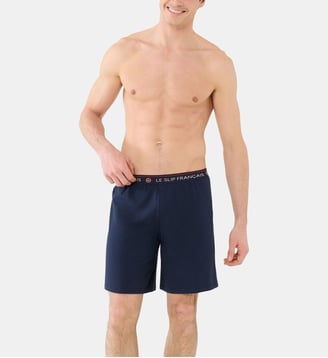 Bas de pyjama court en coton - Le Slip Francais - Bleu foncé
