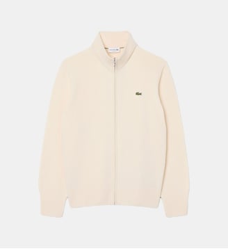 Pull zippé laine - Lacoste - Blanc