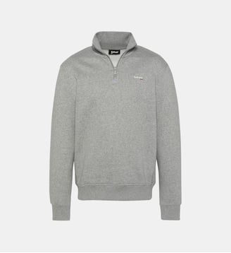 Sweatshirt col camionneur en molleton épais - Schott - Gris chine