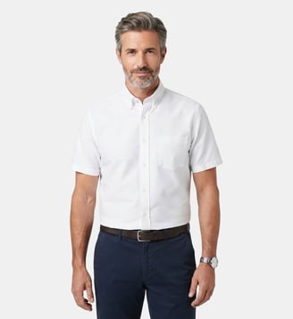 Chemise manches courtes oxford Blanc coupe droite - Atelier Privé - Blanc