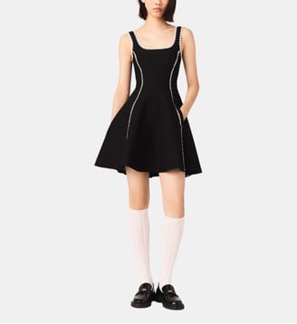 Robe courte avec surpiqûres - Maje - Noir